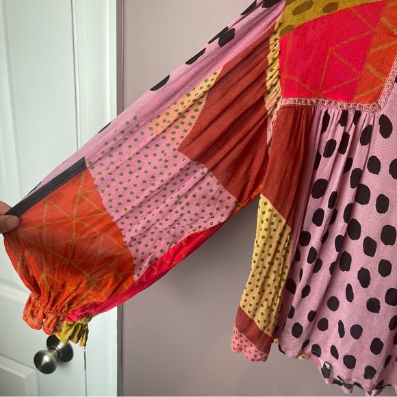 Flawed - Anthropologie Blank London Polka Dot Peasant Blouse - Petite - Picture 9 of 16